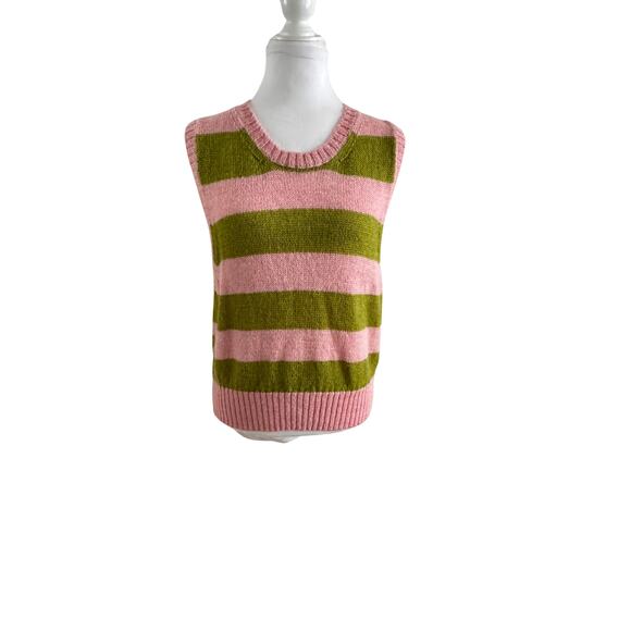 Molly Goddard Rose Striped Wool Sweater Sleeveless Vest I L - Picture 2 of 10